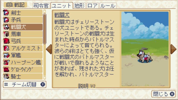 ファンタジー的な世界観、説明テキスト