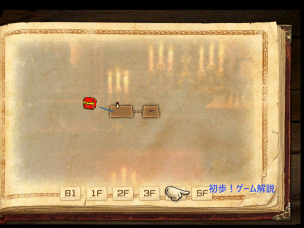 チャプター8のマップ。宝箱と隠し部屋の場所。